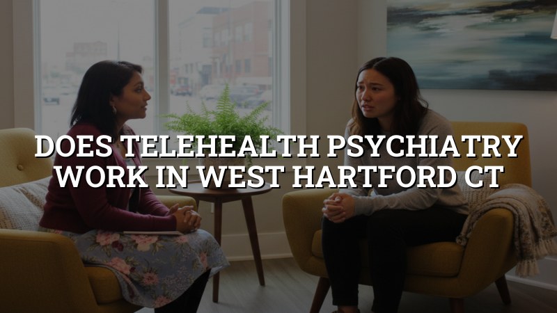 Telehealth psychiatry visit for adults in Connecticut