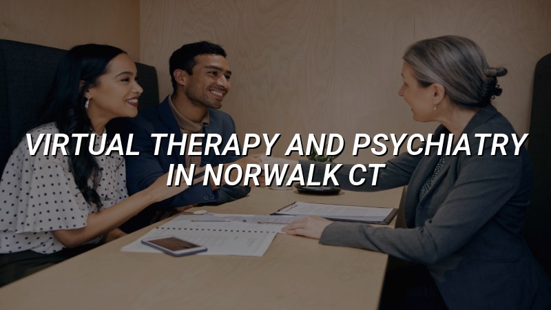 Adult telehealth psychiatry and therapy visit in Connecticut